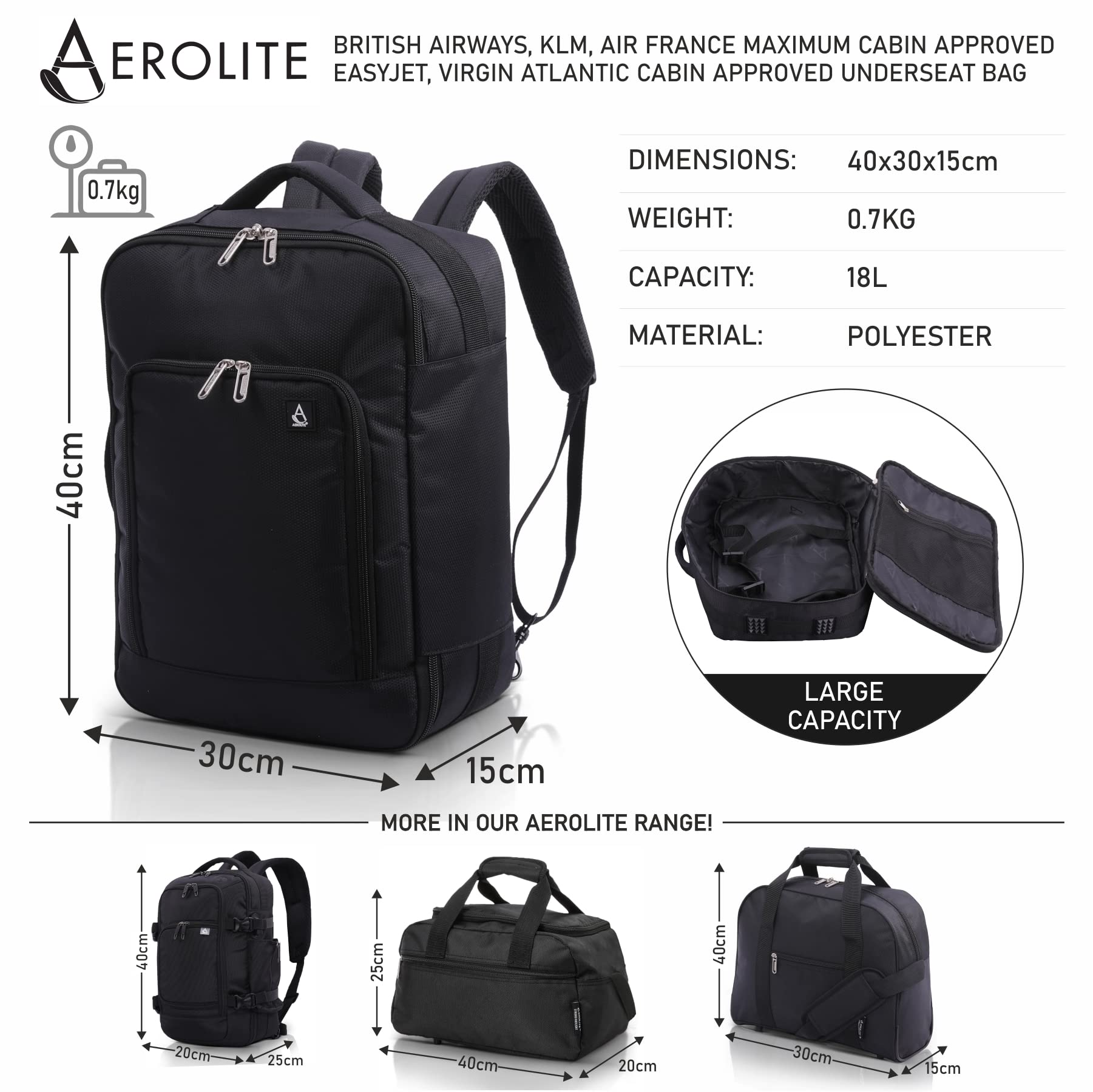 Buy AEROLITE 40x30x15 New and Improved 2022 British Airways, EasyJet