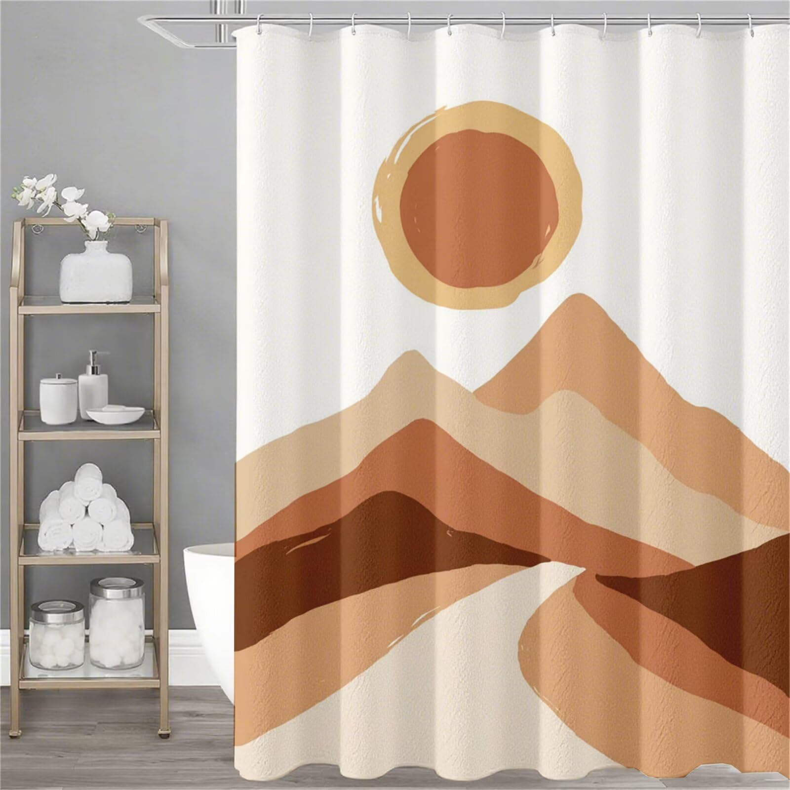 Rideau de douche 150x180cm imperméable en polyester lavable Model434