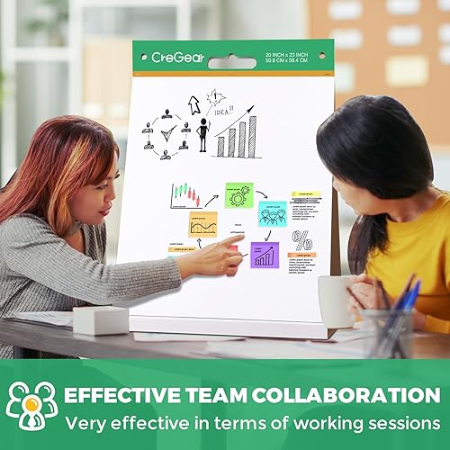 Miniatura 5 de CREGEAR Sticky Tabletop Easel Pad for Teachers and Students, 20 x 23 Inches, 20 SheetsPad, 1 Pack