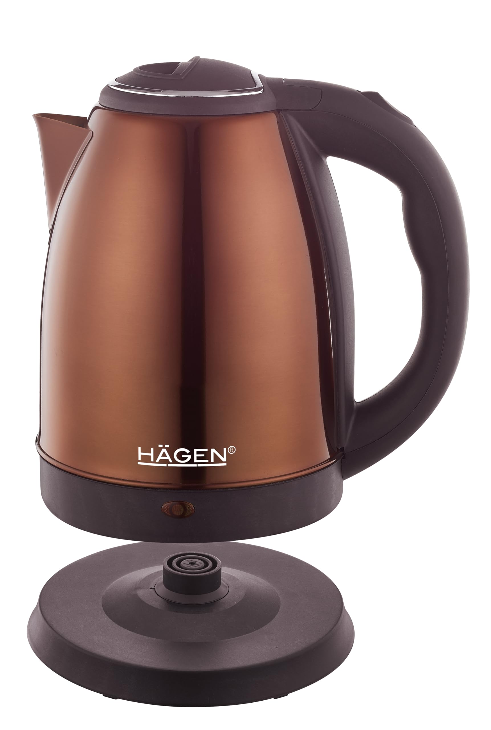 Hagen - compacte elektrische waterkoker van roestvrij staal, elegant design, 360°-voet, 1,8 l inhoud, 1500 W vermogen, 360°-voet, verwijderbaar en wasbaar filter, Violet