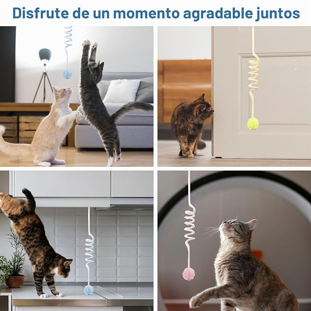 Foto 7 de 7 de LWMLWM 4 piezas de juguetes para gatos, marco de puerta colgante, autoempleo, juguete interactivo para gatos