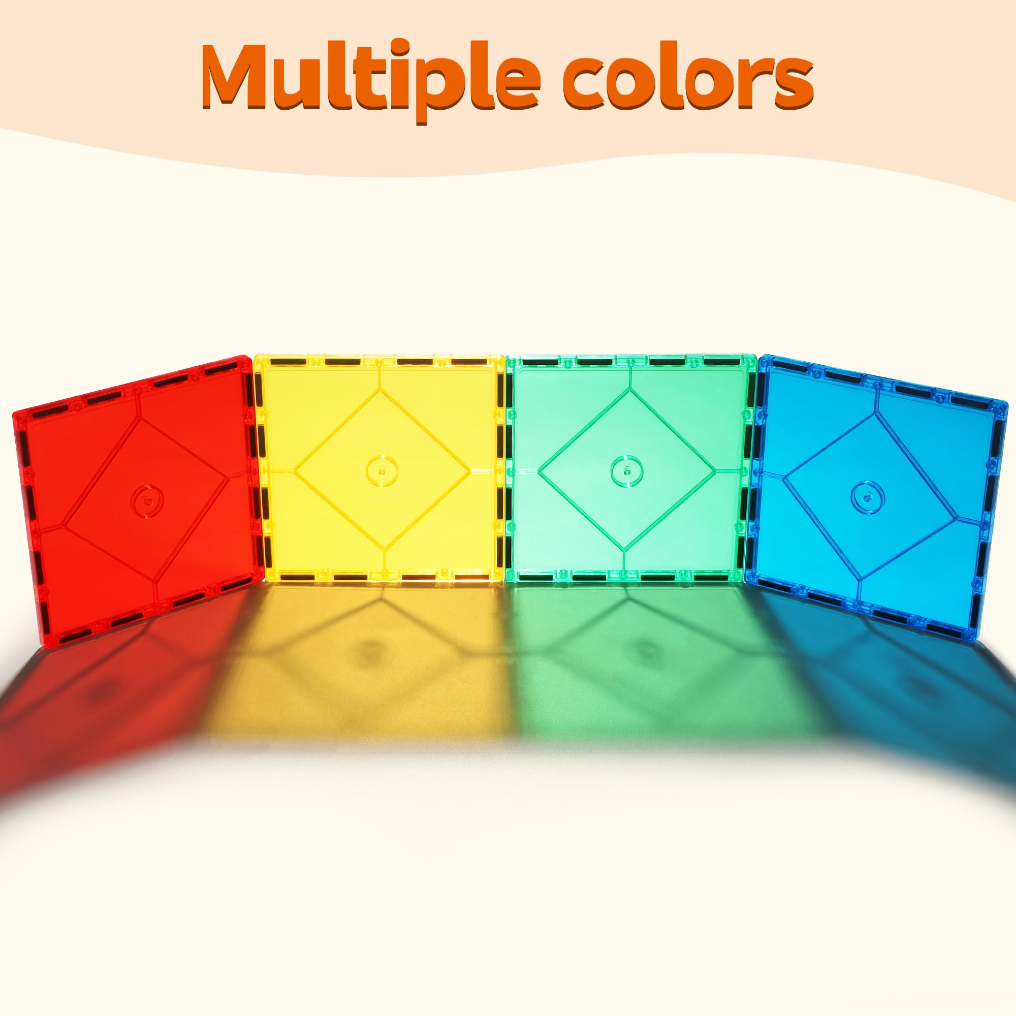 4 Piece Large Square Shape Magnetic Tiles Kids Toys, Magnetic
