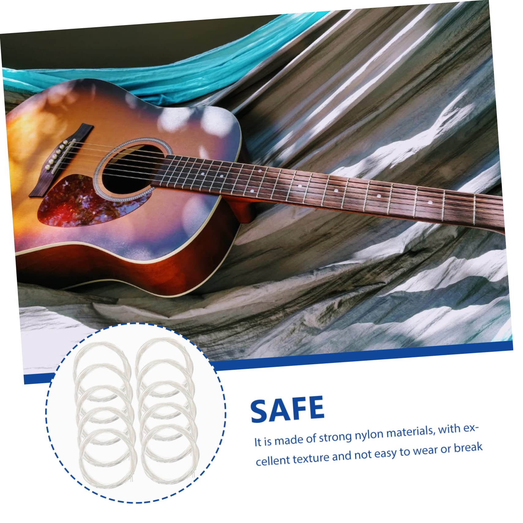 ibasenice 20paquetes Cuerdas De Guitarra De Nylon Profesional De Resistentes y Fáciles De Instalar Para Guitarra Folk y