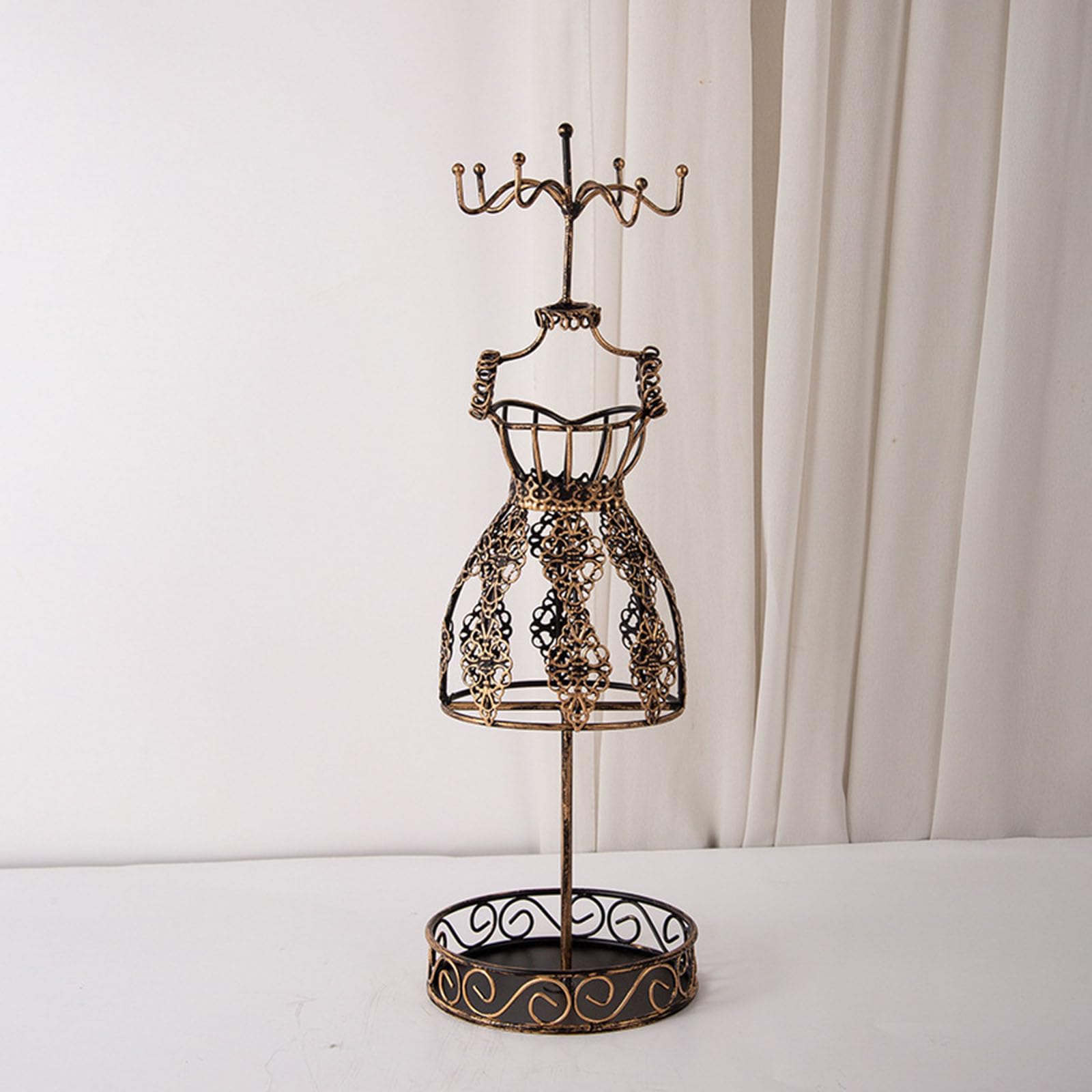 Generisch Eisen Schmuck Organizer mit mehrschichtigem Design, dekorativer Eisen Schmuckständer für Zuhause oder Geschäft Antiker Ohrringhalter