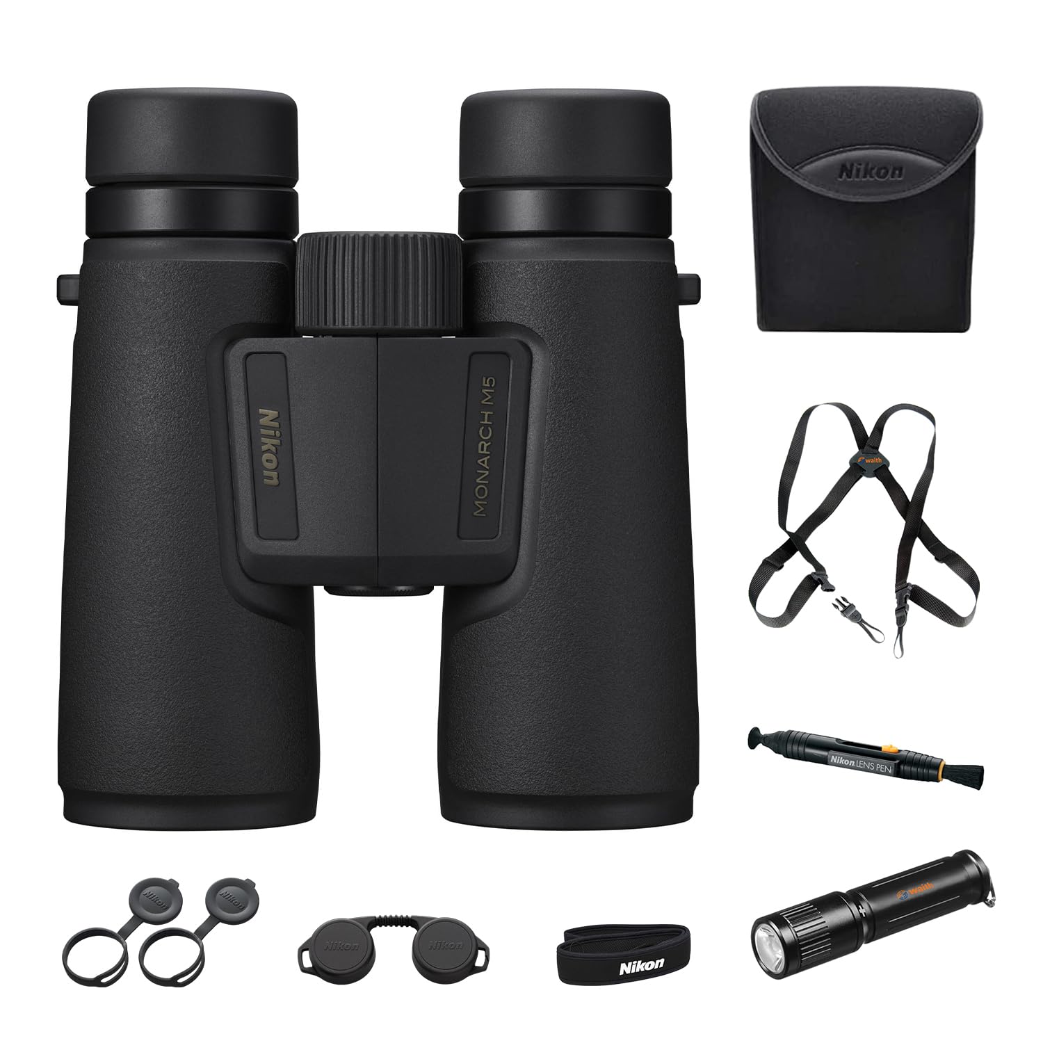 16767 Monarch M5 8x42 Binocular with Lens Pen, Harness, & Flashlight Kit
