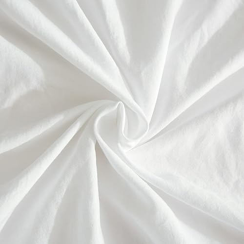 Miniatura 3 de VClife Juego de 2 fundas de almohada estándar de microfibra lavada suave, color blanco, fundas de almohada de color liso, fundas de almohada de