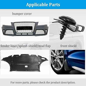 AOIT 15pcs Screws Clips for Front Bumper Cover Fender Liner Splash Shield Grille - Bolts U Nut Kit Replacement N90974701 fit for VW Volkswagen Golf Passat Tiguan Jetta, Audi A3 A4 A5 A6 A7 A8 Q5 S6 R8