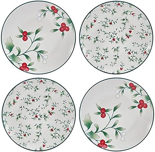 Pfaltzgraff Winterberry Holiday - Juego de 4 platos surtidos para aperitivos 6 pulgadas multicolor