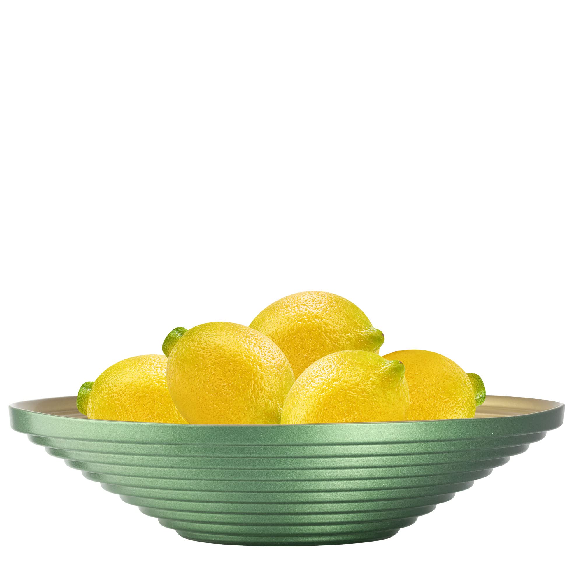 TREND FOR HOME Fruit Bowl ⌀ 27 cm Serving Dishes for Snack Dessert Salad Bowl 1265 ml Serving Tray Coloured Glass Vase Glass Bowl Serving Bowl Table Centrepiece Decorative Bowl, Alexis, Green/Gold