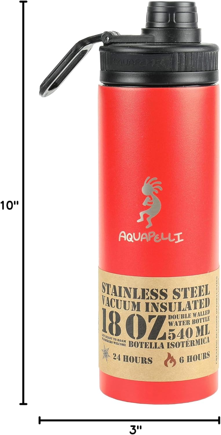 Aquapelli Vacuum Insulated Water Bottle, 18 ounces, Aurora Red - Image 7