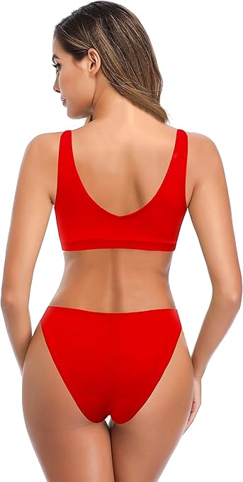 SHEKINI Dames Tweedelige Moederschap Badmode Set V-Hals Verstelbare Schouderband Print Bikini Bovendeel Klassiek Driehoek Bikini Broekje Zomer Strand Tankini Badpakken(Olijfgroen, S
