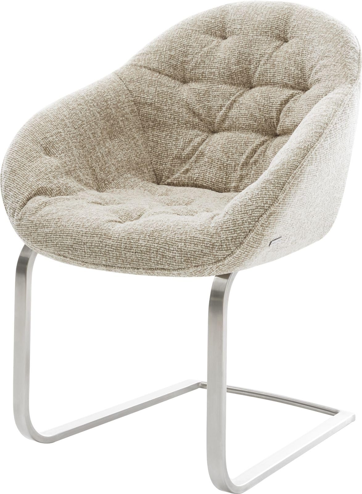 Chaise-à-bascule Gaio-Flex pied cantilever plat acier inoxydable tissu