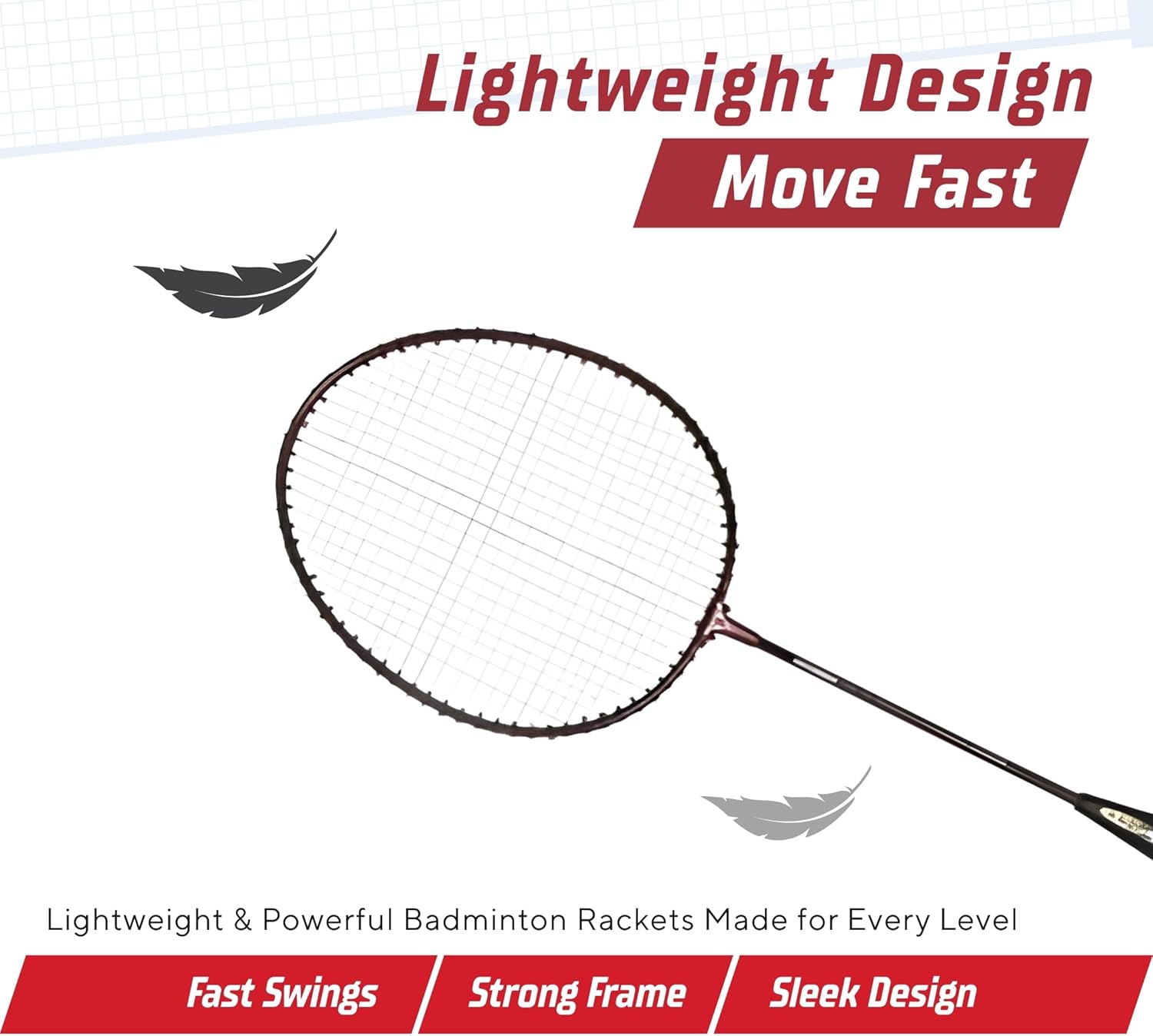 Vector X VXB-10 Aluminum Badminton Racket Set 2 Racquet and 3 Pieces Nylon Shuttles with Full-Cover Set Material: Aluminum