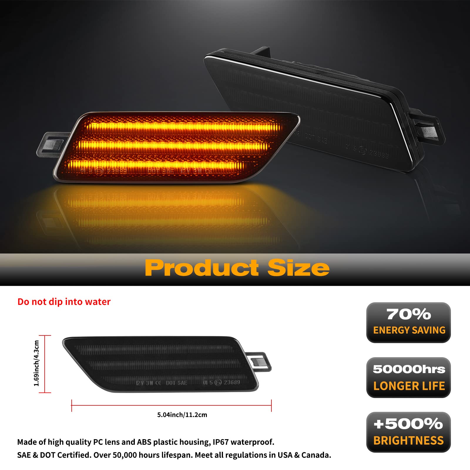 Amazon.com: POPMOTORZ Front Bumper Side Marker Lights Assembly 