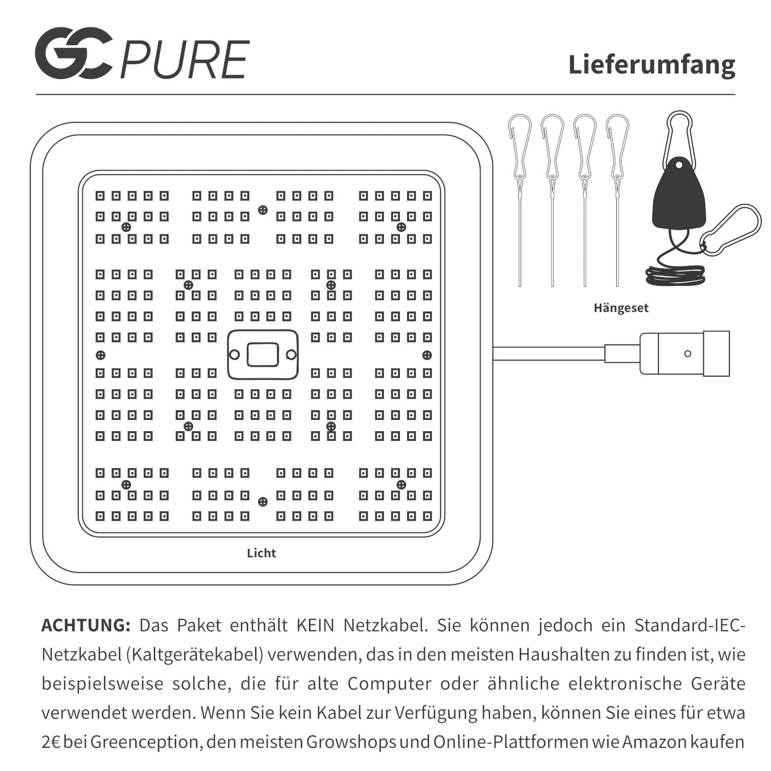 Greenception GC-Pure 80W Luz de Cultivo LED para Plantas de Interior, Espectro Completo con UV y Far Red, Lámpara de Crecimiento para Plántulas, Crecimiento y Floración, Hasta 3 Plantas