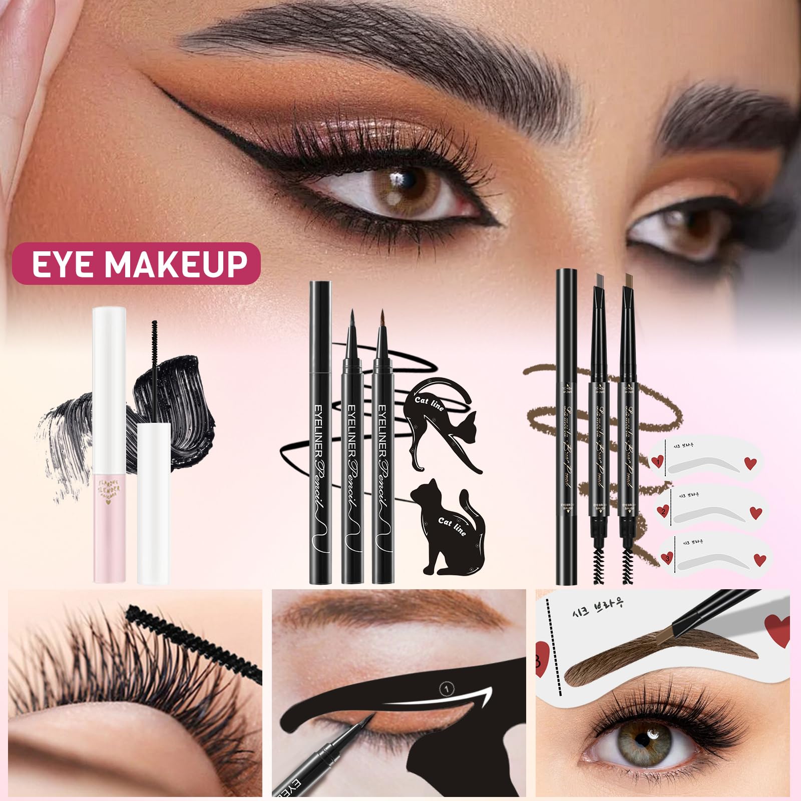 Set Maquillaje Mujer, Set Regalo Maquillaje Adolescentes, Kit de Estuche Maquillaje Profesional Completo con Paleta Sombras de Ojos, Base Líquida, Colorete, Lápiz Labial, Rímel, Gloss Labios, Pinceles