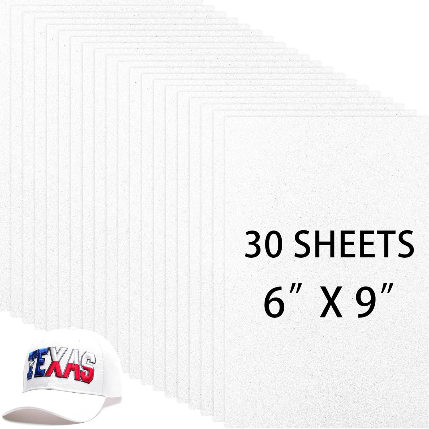 Innconee 30 Pcs 3D 3mm Embroidery Foam EVA Puffy Foam Sheets for Embroidery Crafts and Arts, Hand Sewing, DIY Projects, Cosplay Costumes, Quilting, Hats, Pillows, Bags(White,6 x 9 Inch)