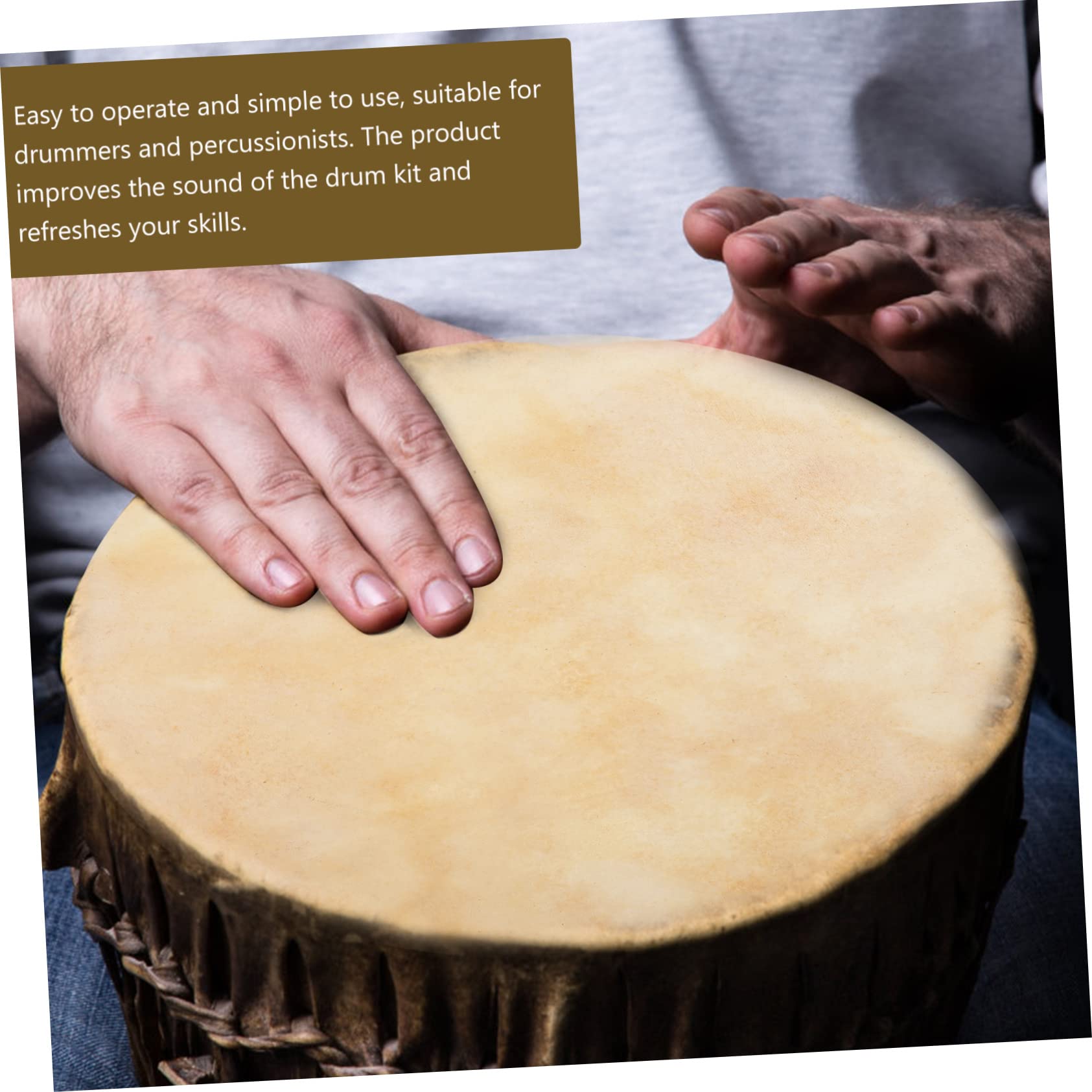 2 Piezas Parches de Cuero Duradero Accesorios para Instrumentos Musicales Reemplazos de Percusión Reduce Vibración Mejora Técnica Drummers Práctica