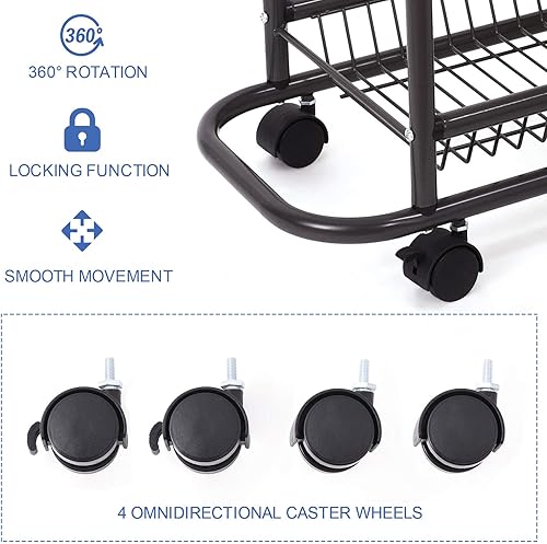 Miniatura 3 de Carrito clasificador de ropa sucia, organizador de baño, cestas de almacenamiento de ropa sucia gris con ruedas rodantes resistentes, estantes de