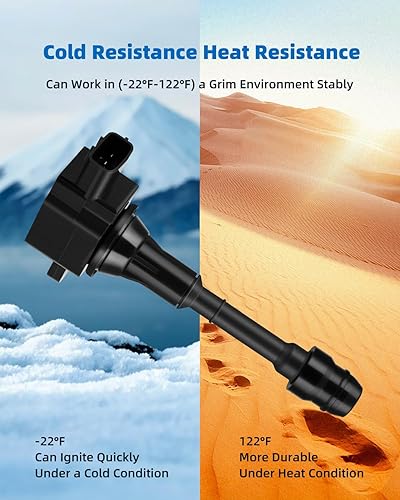 Miniatura 4 de ECCPP UF350 4 bobinas de encendido con 4 bujías de iridio 5018 para Nissan 2002 2003 2004 2005 2006 Sentra Altima 2.5L L4, 2006-2008, para Infiniti