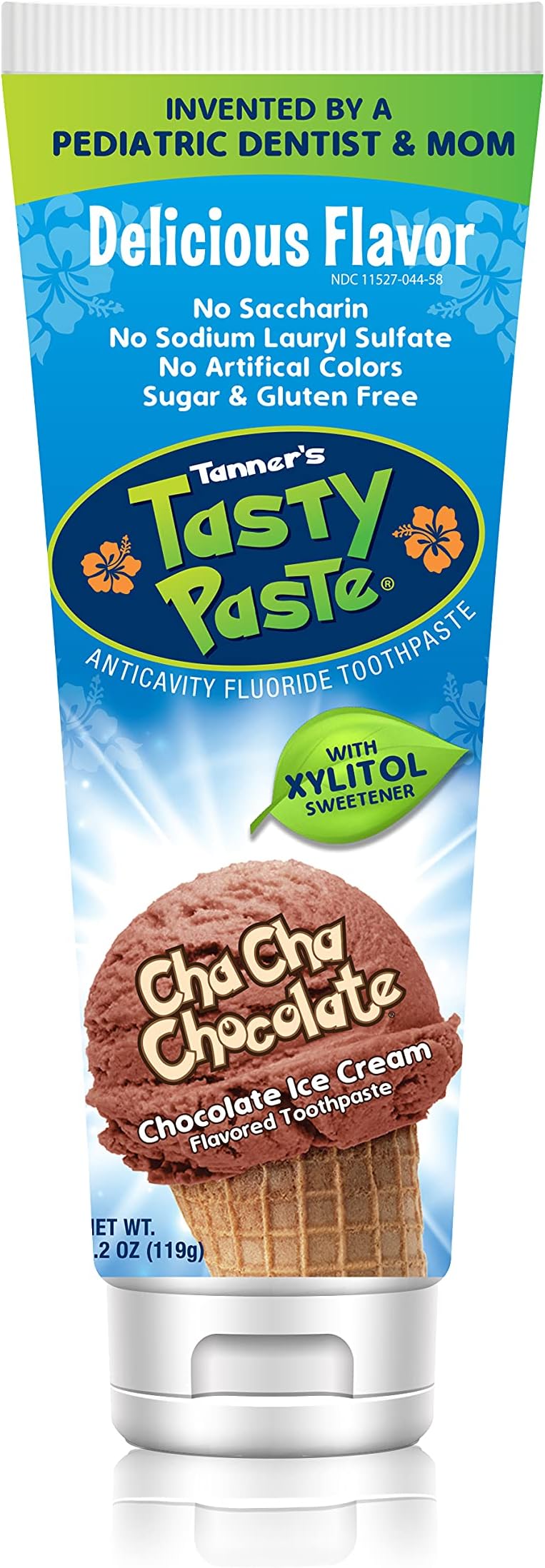 Cha Cha Chocolate Toothpaste - Chocolate Ice Cream Flavor- Naturally Delicious - No Artificial Colors - Gluten Free - Not Harmful If Swallowed Accidentally - Kids Friendly - 4.2 oz
