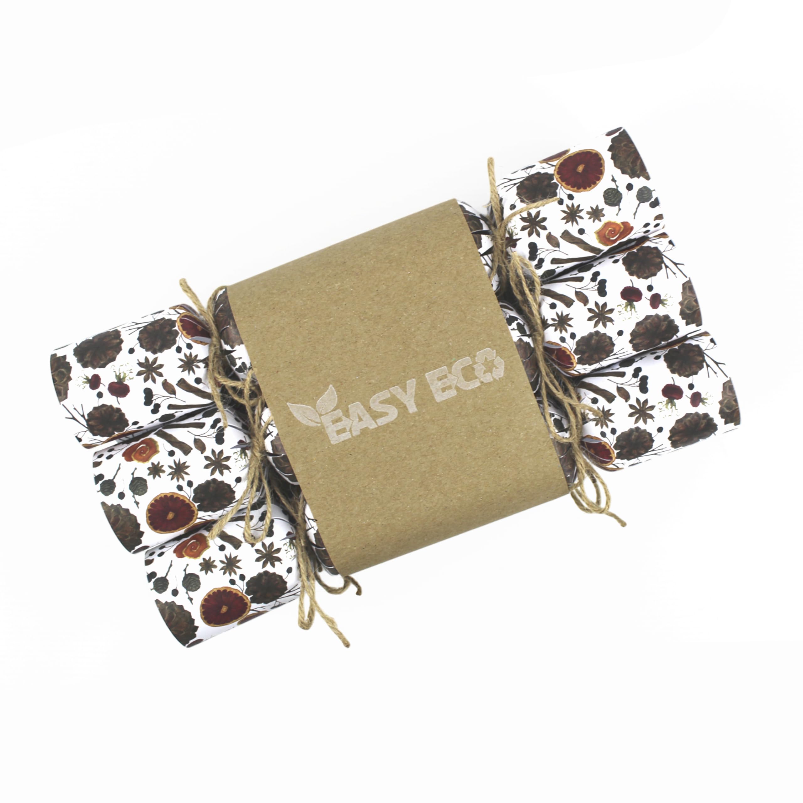 Recycled Paper Eco-Friendly Christmas Crackers Plastic Free - Mulled Wine Winter Foliage Christmas Table Decorations - Wildflower Seeds Xmas