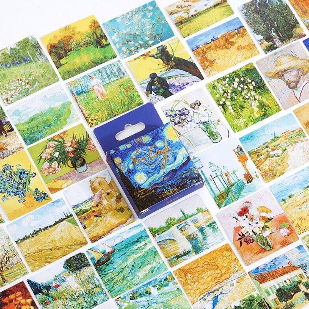 Lpitoy Style 1 45Pcs/Lot World Famous Paintings Series Mini Box Stickers Scrapbooking Decorative Stationery Sealing Stickers