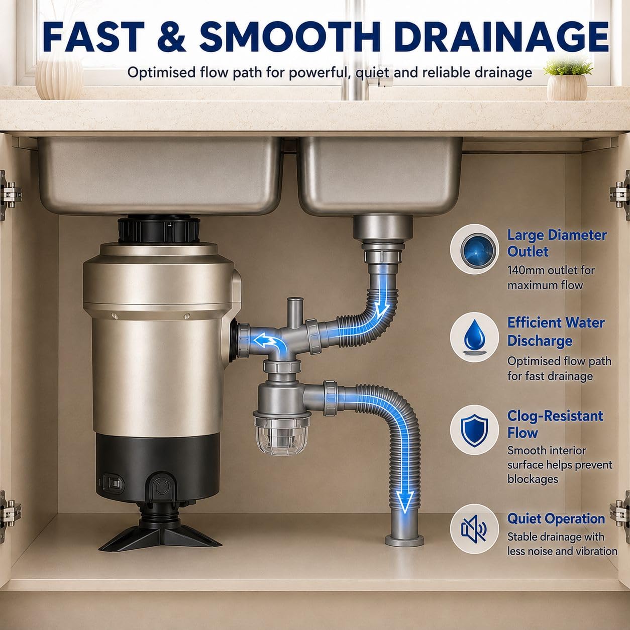 Kit Scarico Lavello Doppia Vasca per InSinkErator Premium 700 EC