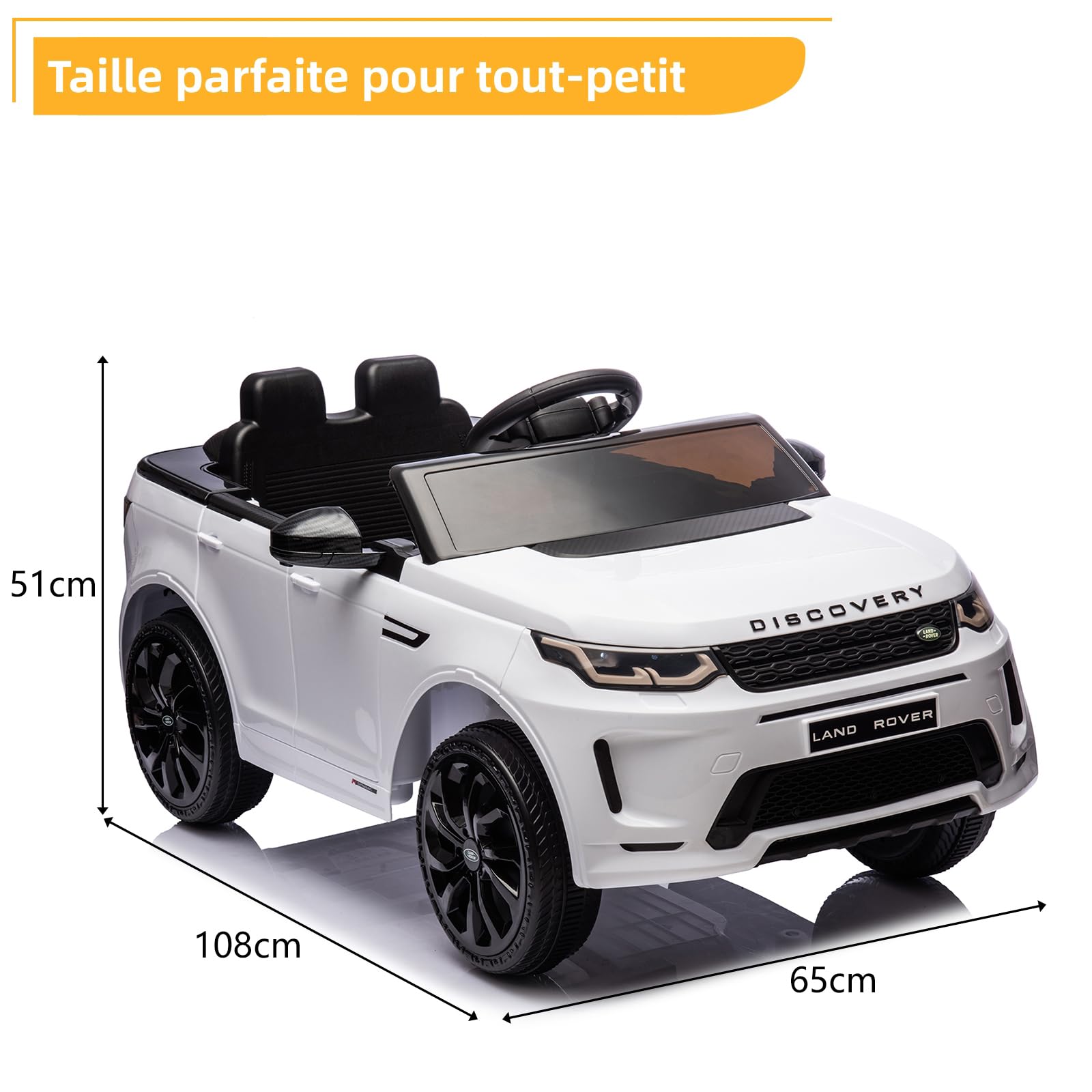 LALAHO Voiture Véhicule électrique Enfant Range Rover Evoque 12V avec télécommande à 2,4 GHz, Télécommande de Voiture Électrique (BLANC1)