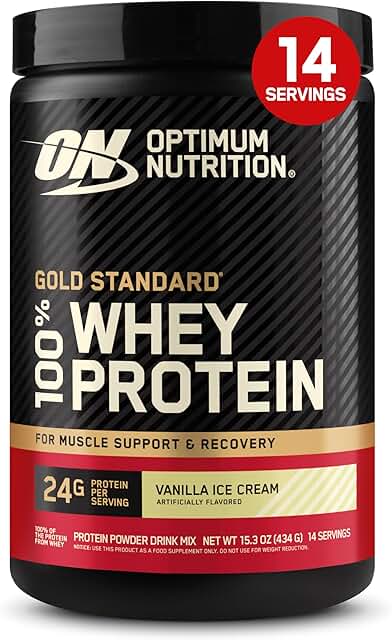 Optimum Nutrition Gold Standard 100% Whey Protein Powder, Vanilla Ice Cr...