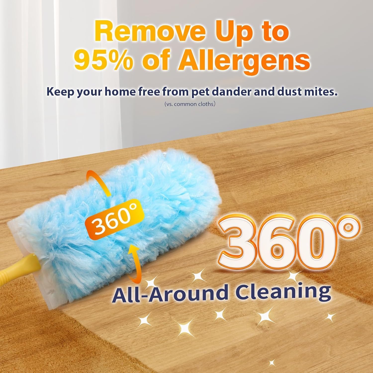 Duster Refills for Swiffer Duster with 3ft Extension Pole & Short Grip 30ct | Heavy Duty 360° Disposable Dusters, Multi Surface Dusters for Cleaning Ceiling Fans, Furniture, Blinds & Hard-to-Reach Areas