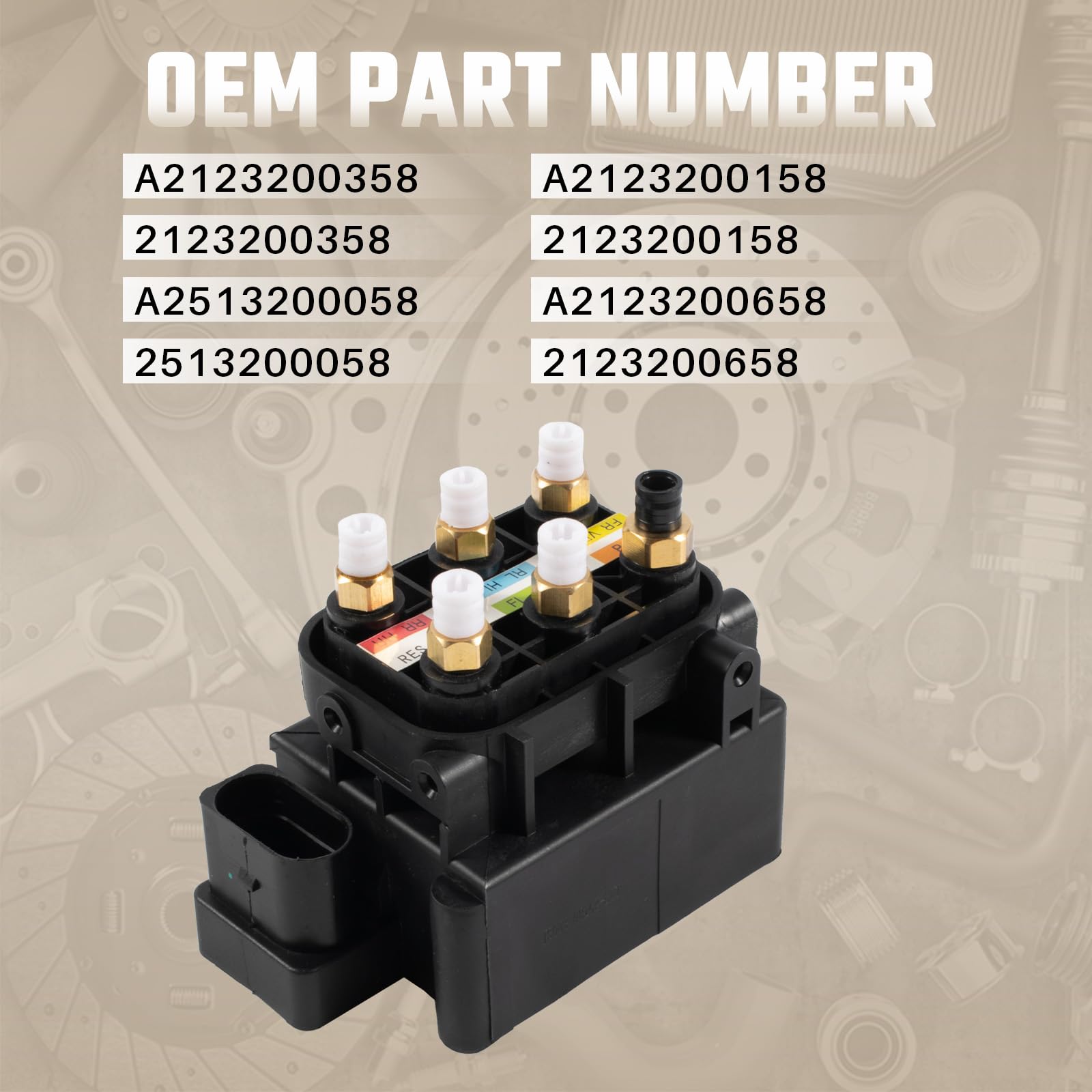 Ventilblock Airmatic Luftfederung Passend für 2007-2015 CL/GL-Klasse M/R-Klasse W164 W221 W212 GL320 GL350 GL450 Teilenummer 2123200358 A2123200358 A2513200058