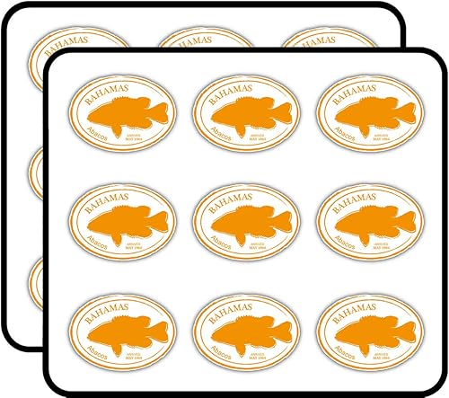 Bahamas Abacos - Sello de pasaporte de vela retro de 2 pulgadas, paquete de 18 unidades, calendario, álbumes de recortes, calcomanías para