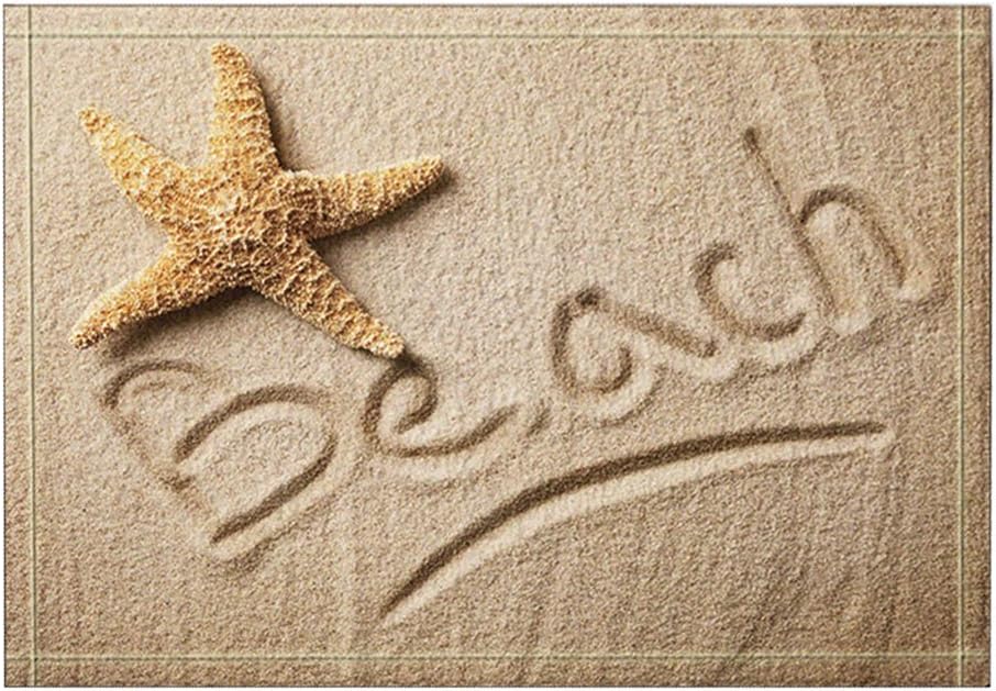 NYMB Starfish On Beach Bath Rugs, Non-Slip Floor Entryways Outdoor Indoor Front Door Mat,60x40cm Bath Mat Bathroom Rugs