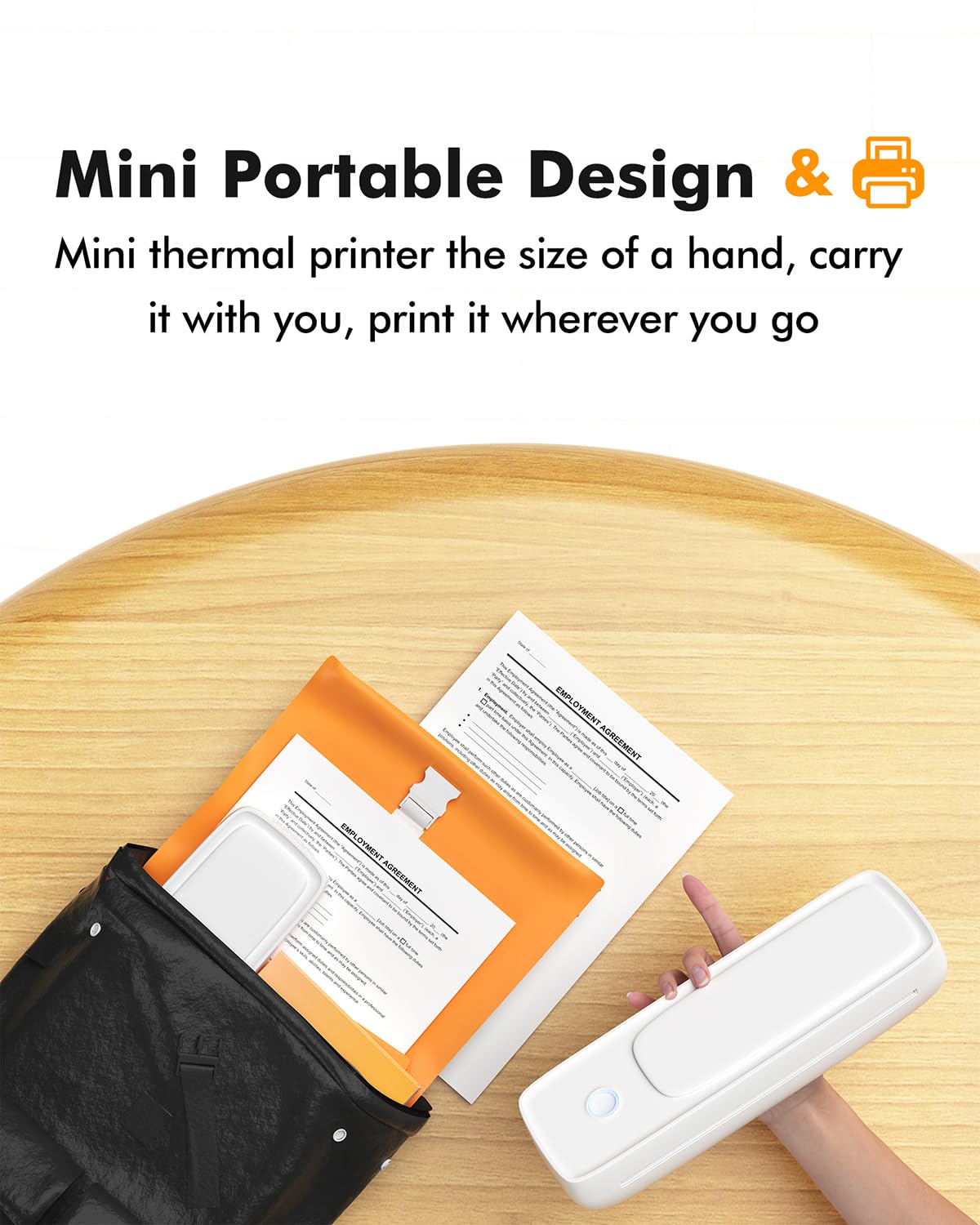 Bisofice A81 Mobiler Drucker A4 Bluetooth Thermodrucker A4 Drucker Klein Kompakt Portable Printer Unterstützen Thermopapier A4, Kompatibel mit Android iOS Mac