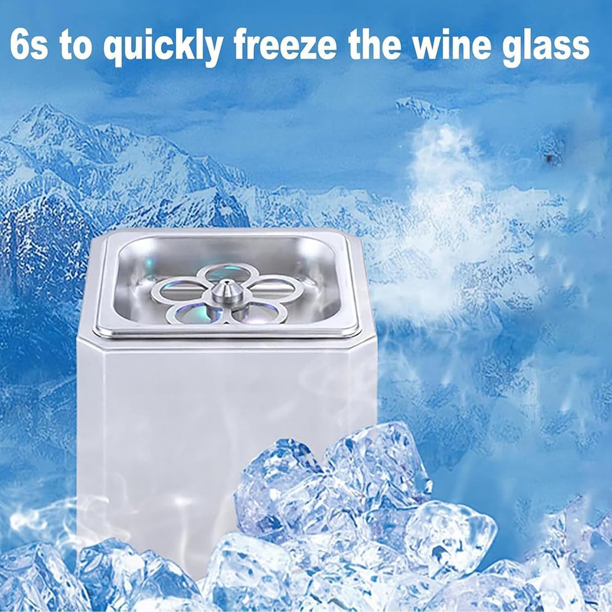 CO2 chłodziarka do szklanek do napojów komercyjna chłodziarka na kubek natychmiastowy LED elektryczny szklany froster do piwa wina whisky napojów chłodzenie do baru restauracji kuchni