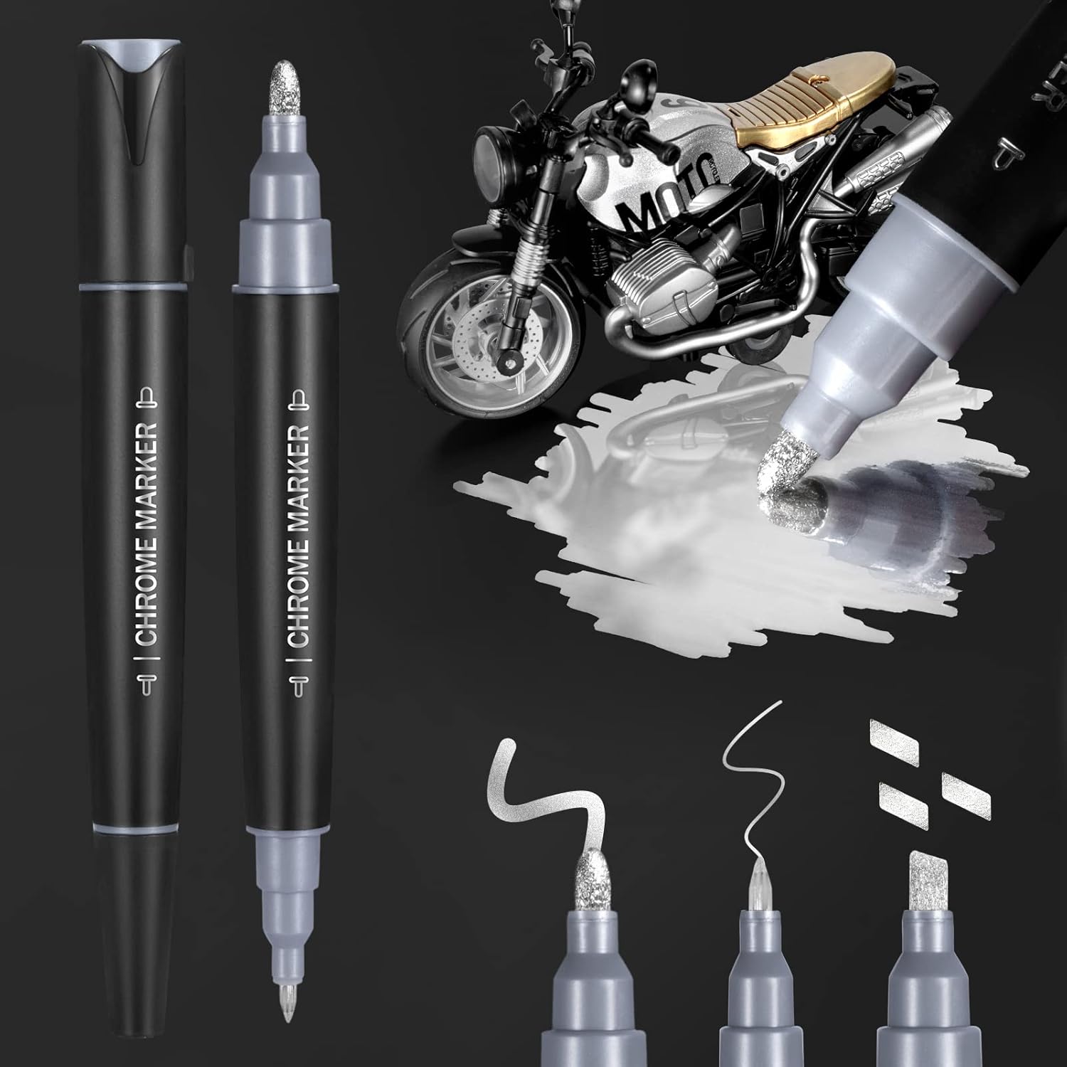 Chrome Paint Pen Mirror Markers 2 Pack Reflective