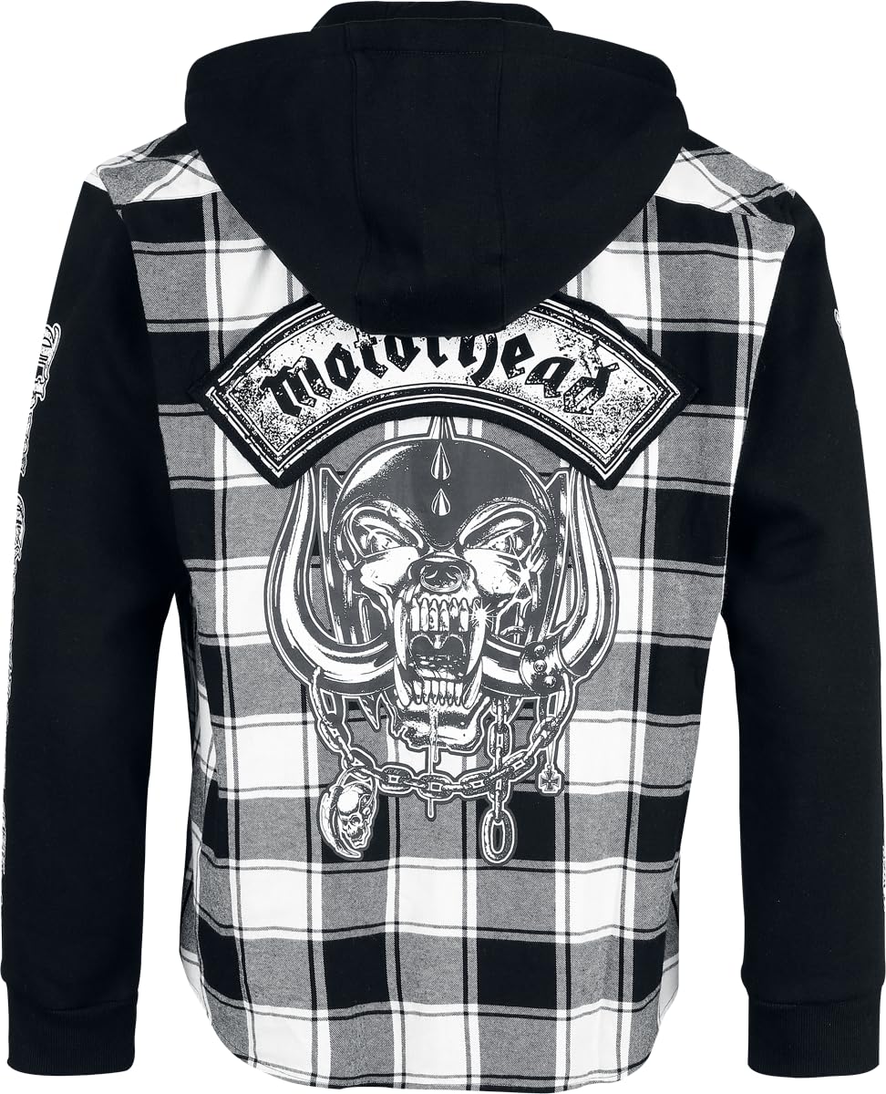 Motörhead EMP Signature Collection Uomo Camicia Maniche Lunghe nero/bianco 100% cotone Largo