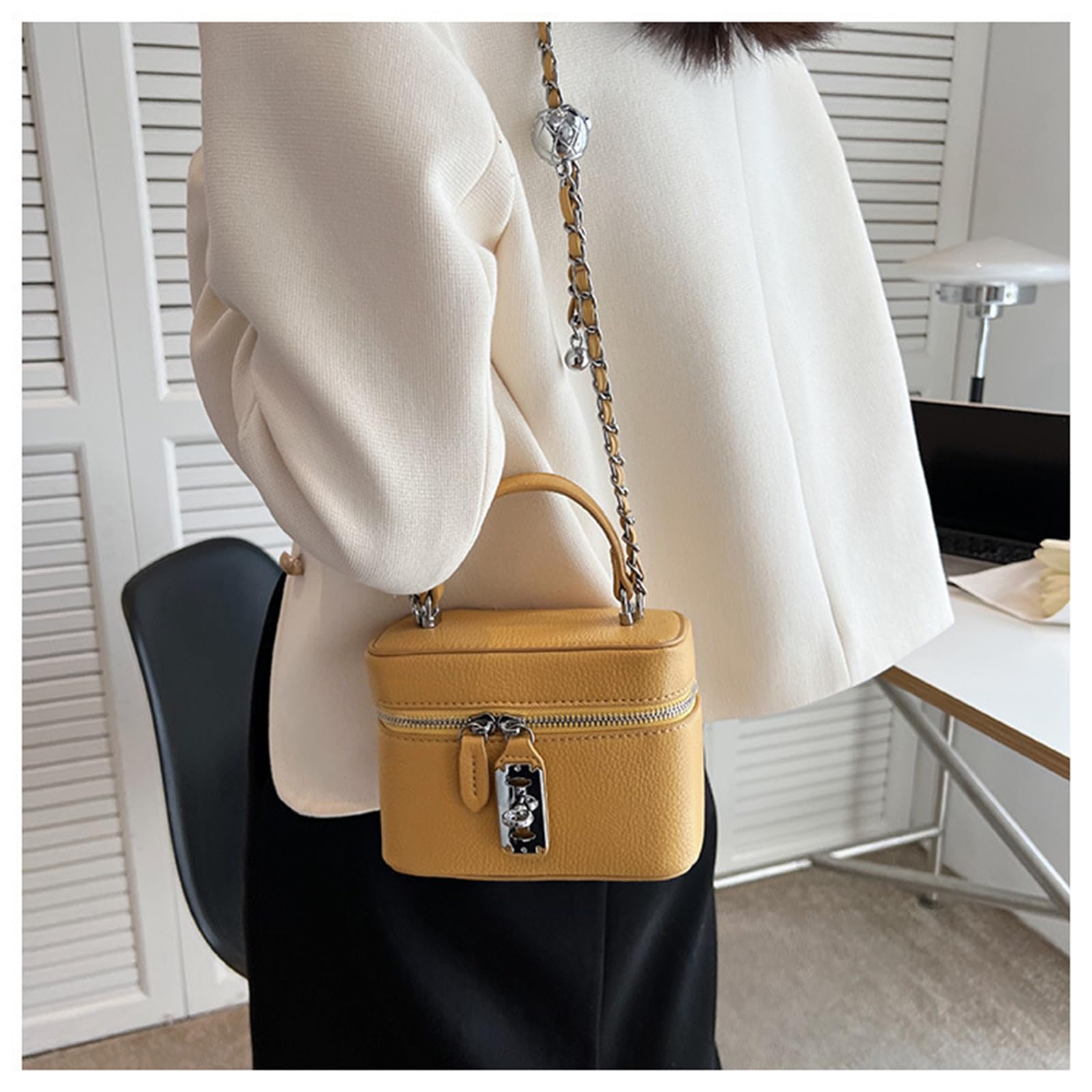 Umhängetasche Kettentasche, Stilvolle Umhängetasche, Vielseitige Handtasche Für Pendler-cremeweiß