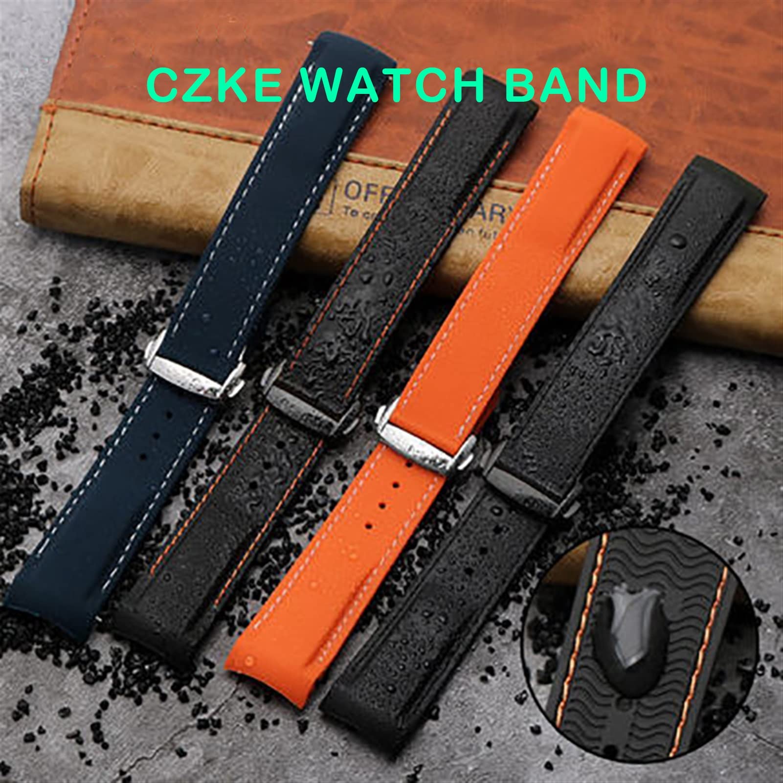 Zakrzywiony końcowy gumowy silikonowe opaski do obserwacji Omega Seamaster 300 Speedmaster Pasek 20mm 22mm marki pasm