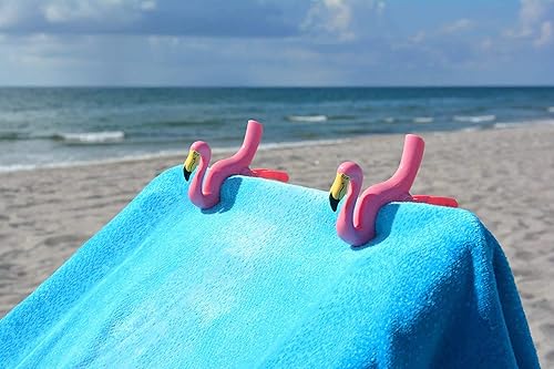 Miniatura 3 de Clips de toalla de playa Flamingo tamaño jumbo para silla de playa, patio de playa de crucero, accesorios de piscina para sillas, clip para el