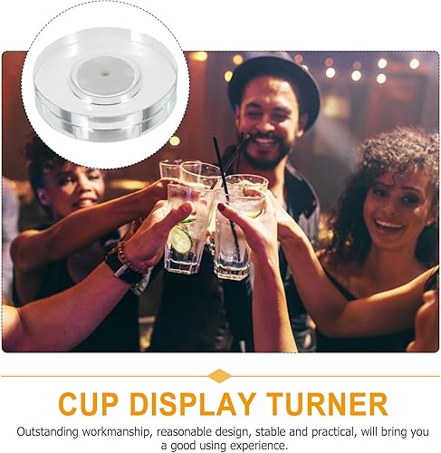 Miniatura 6 de HOMSFOU 2 unids soporte de lámpara giratorio LED soporte de luz acrílica LED base de vidrio base de luz LED recargable base de pantalla de cristal