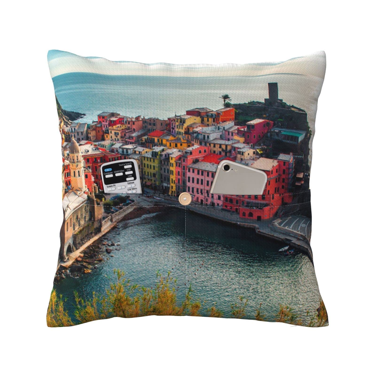 Housses de coussin Vernazza KOOLR 50x50 cm lin doux taie oreiller canape salon et siege voiture