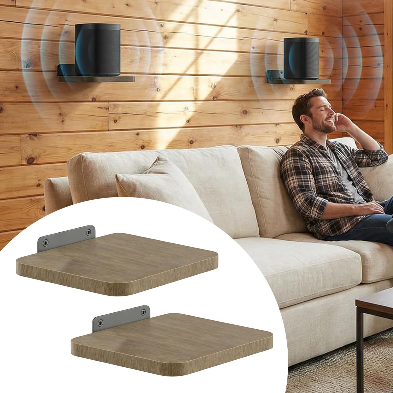 Supporto salvaspazio per soundbar in legno robusto per sistemi avanzati di supporto da parete per docenti