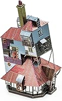 Vista 5 de Metal Earth Fascinations Harry Potter Burrow en color 3D Kit de modelo de metal