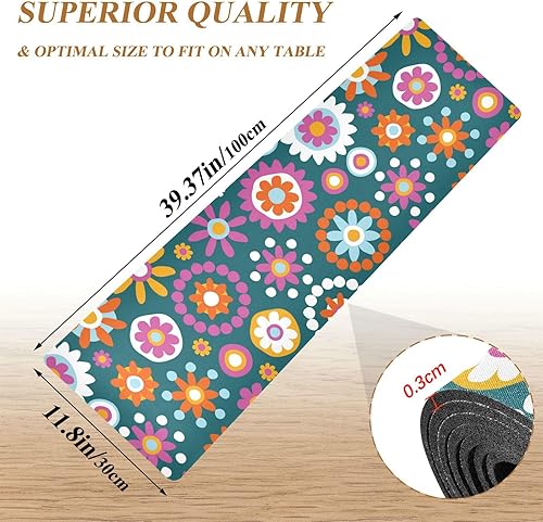 Miniatura 3 de Cute Flowers Dots Non Slip Trivets for Hot Dishes, Heat Resistant Material and Waterproof Insulation for Hot Pads Cooking 39.40" X 11.80",