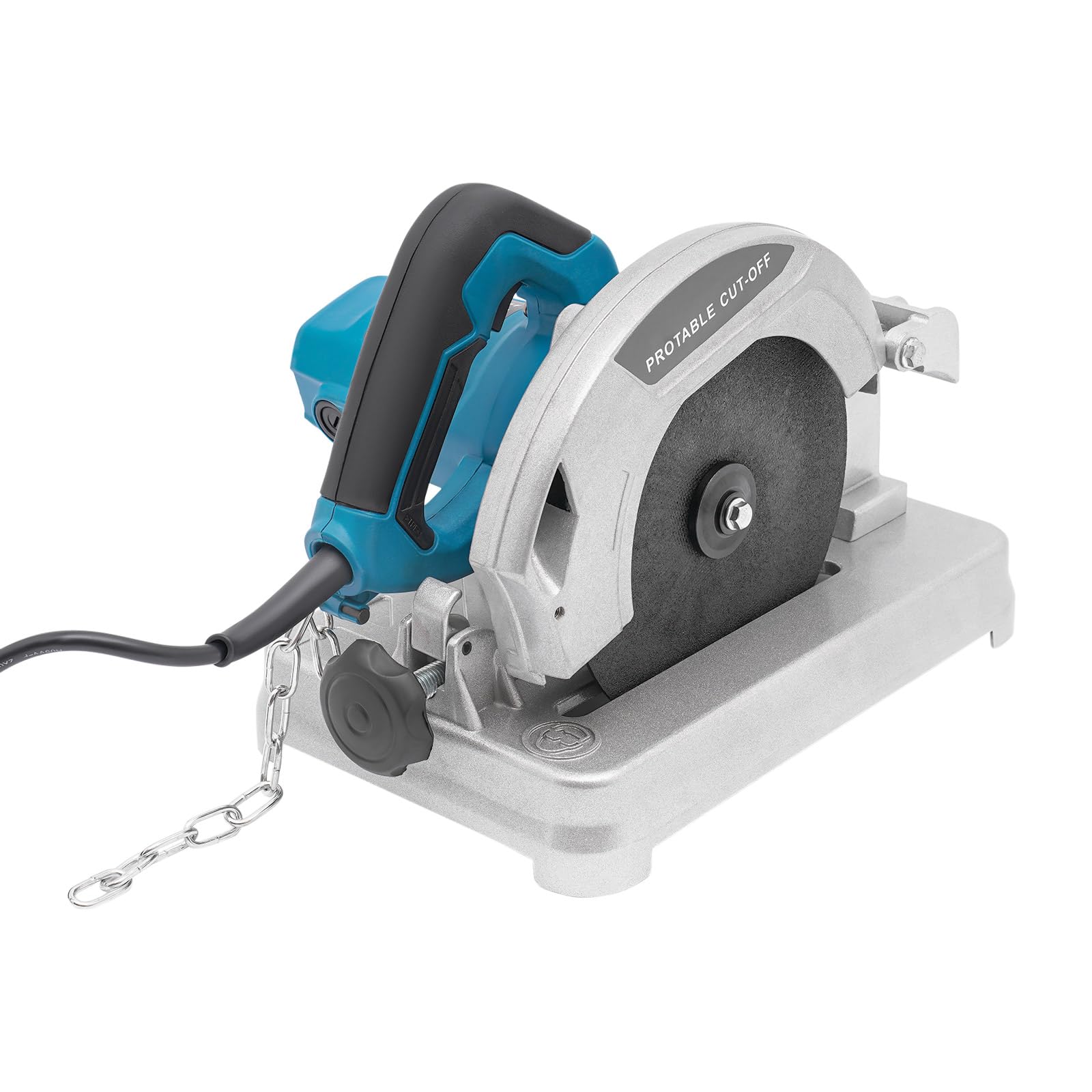 Piła ukośna 1200 W z płytą podłogową, grubość cięcia 0-50 mm, kąt cięcia 0-45°, średnica brzeszczotu 185 mm, elektryczna piła ukośna, ukośnica (srebrny, niebieski, czarny)