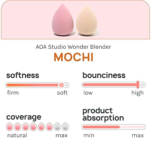 Miniatura 4 de AOA Studio Juego de 6 esponjas de maquillaje Mochi para maquillaje sin látex y de alta definición, juego de 6 licuadoras de maquillaje para crema en