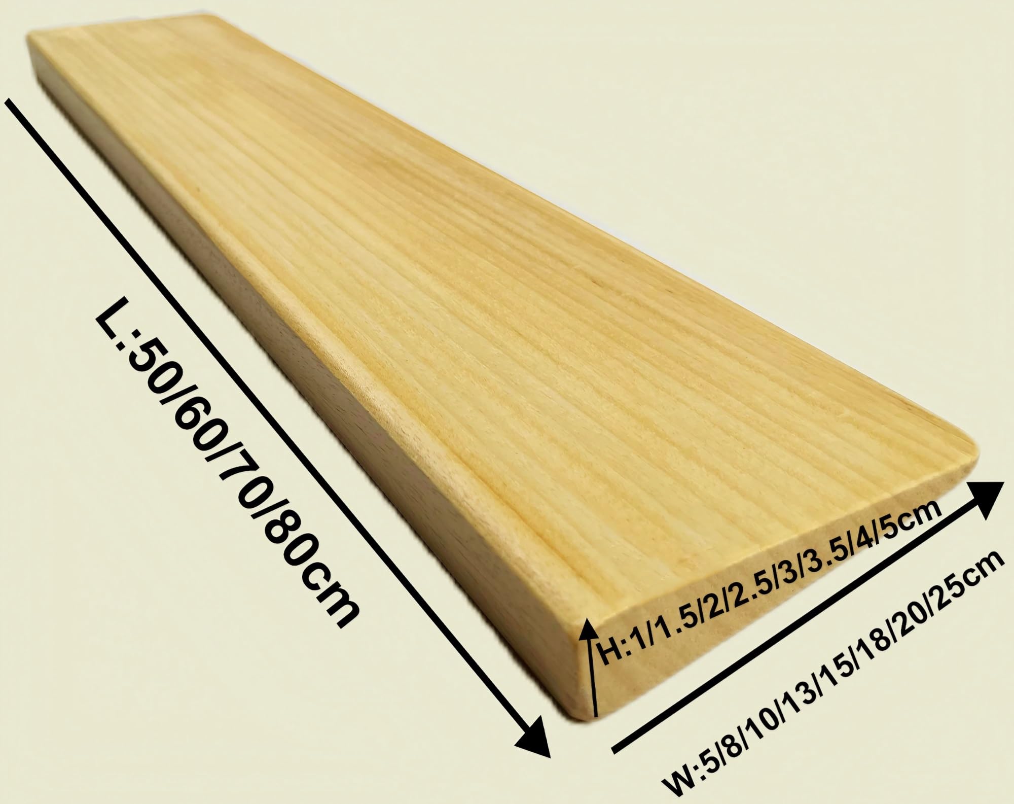 Rampa de Umbral de Puerta de Madera Maciza - Ligera Portátil para Sillas de Ruedas/Carritos, Inclinación Estable, Uso en Aceras/Interiores(80 x 15 x 3 cm)