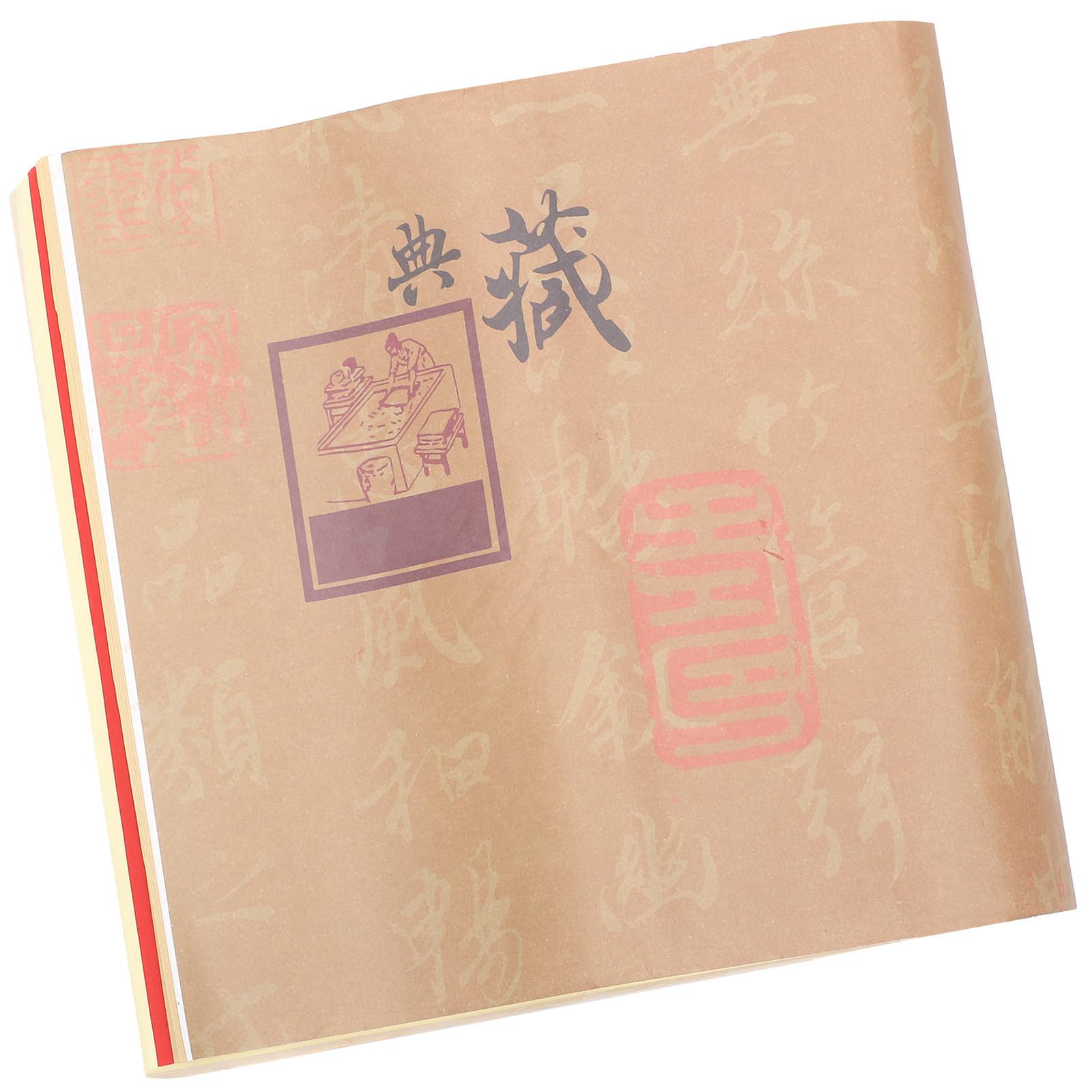 50 Piezas Papel de Arroz para Caligrafía China, de Dibujo Azul